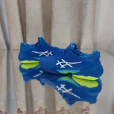 کفش تنیس خاکی اسیکس Asics tennis Court FF3 Novak CLAY- رنگ آبی فسفری سفید کیفیت اورجینال سفارش اسیا نواک جوکوویچ