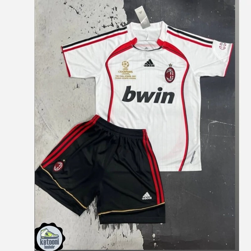 کیت با شورت کلاسیک و نوستالژی هواداری لباس،دوم میلان 2007 تایلندی کلاس A++