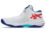 کتونی والیبال هندبال بسکتبال اسیکس اسکای الیت 3 مسترکوالیتی ویتنام asics sky elite ff mt3 رنگ سفید فیروزه ای سورمه ای