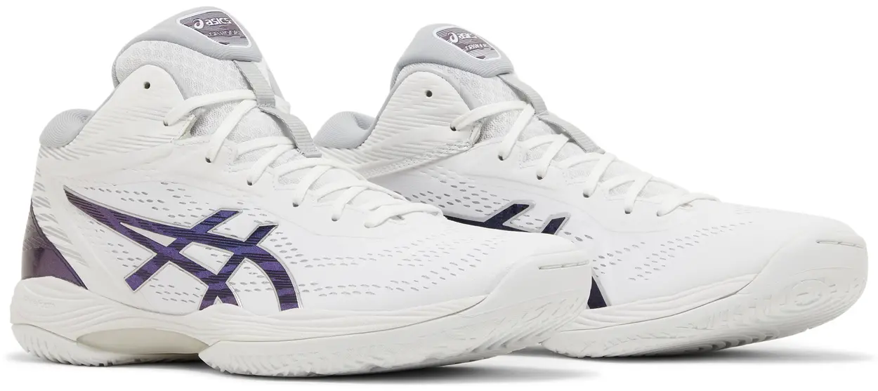 کتونی اسیکس ژل هوپ وی 14 در حد اورجینال ویتنامAsics gel hoop V14 رنگ سفید بنفش