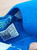 کفش فوتبال چمن آدیداس اف۵۰ مسی استوکدار بدون بند جورابی رنگ آبی فسفری Adidas f50