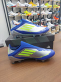 کفش فوتبال چمن آدیداس اف۵۰ مسی استوکدار بدون بند جورابی رنگ آبی فسفری Adidas f50