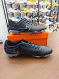 کفش فوتبال چمن نایک تیمپو لجند۱۰ استوکدار بندی رنگ مشکی آبیNike tempo Legend 10 academy FG