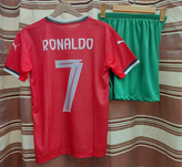 کیت تیشرت با شورت بچه گانه تیم ملی فوتبال پرتغال با شماره ۷ رونالدو ronaldo 7 بچه گانه