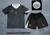 کیت سوم وتیشرت با شورت هواداری تیم چلسی انگلیس ۲۰۲۶ رنگ مشکی تایلندی A++ kit Chelsea 2026