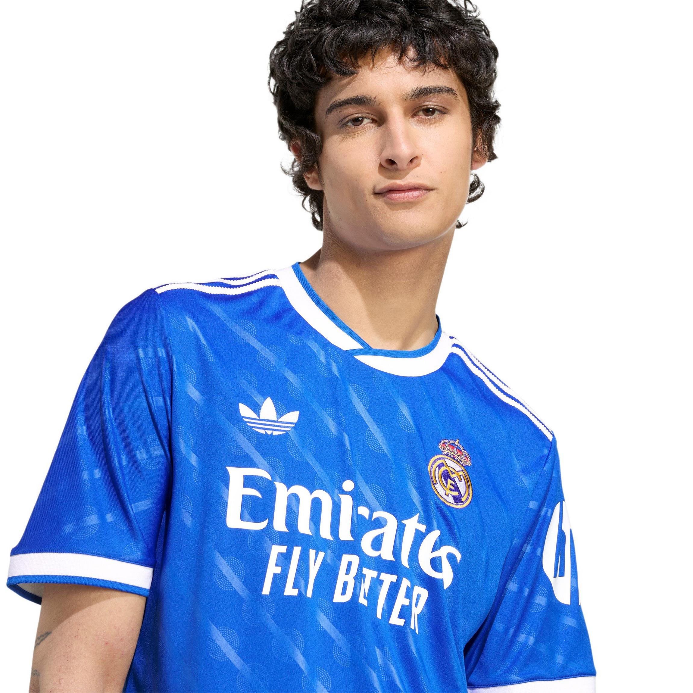 کیت سوم وتیشرت با شورت هواداری تیم رئال مادرید ۲۰۲۶ رنگ آبی تایلندی کلاس A++ kit Real madrid 2026 بچه گانه