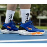 کفش کتونی ساق بلند والیبال بسکتبال اسیکس مدل نوا سورج سورژ asics NOVA SURGE 2023 کیفیت مستر کوالیتی ویتنام رنگ آبی نارنجی ترکیبی