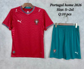 کیت هواداری تیشرت با شورت تیم ملی پرتغال 202۶ تایلندی کلاس A++ رنگ قرمزPUMA Portugal Home World Cup 2026 Soccer Jersey (Club Red/Green Lagoon)