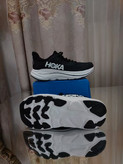 کفش تریل رانینگ هوکا کلیفتون کیفیت مستر کوالیتی طبیعت گردی روزمرگی رنگ مشکی کف سفید HOKA M CLIFTON 10