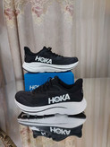 کفش تریل رانینگ هوکا کلیفتون کیفیت مستر کوالیتی طبیعت گردی روزمرگی رنگ مشکی کف سفید HOKA M CLIFTON 10