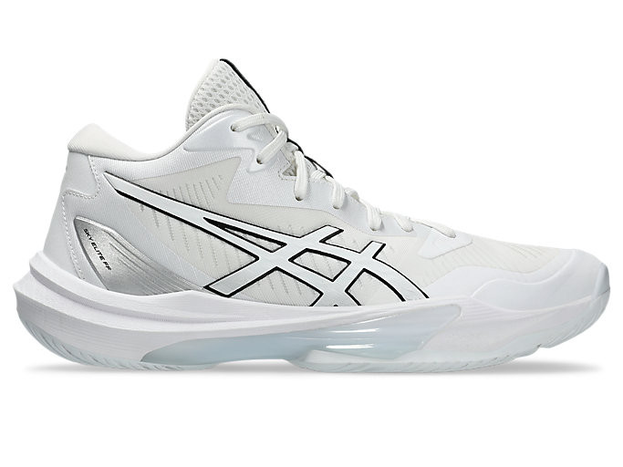 کتونی والیبال هندبال اسیکس اسکای الیت ۳ کیفیت مستر کوالیتی در حد اورجینال Asics sky ELITE FF MT 3 رنگ سفید نقره ای