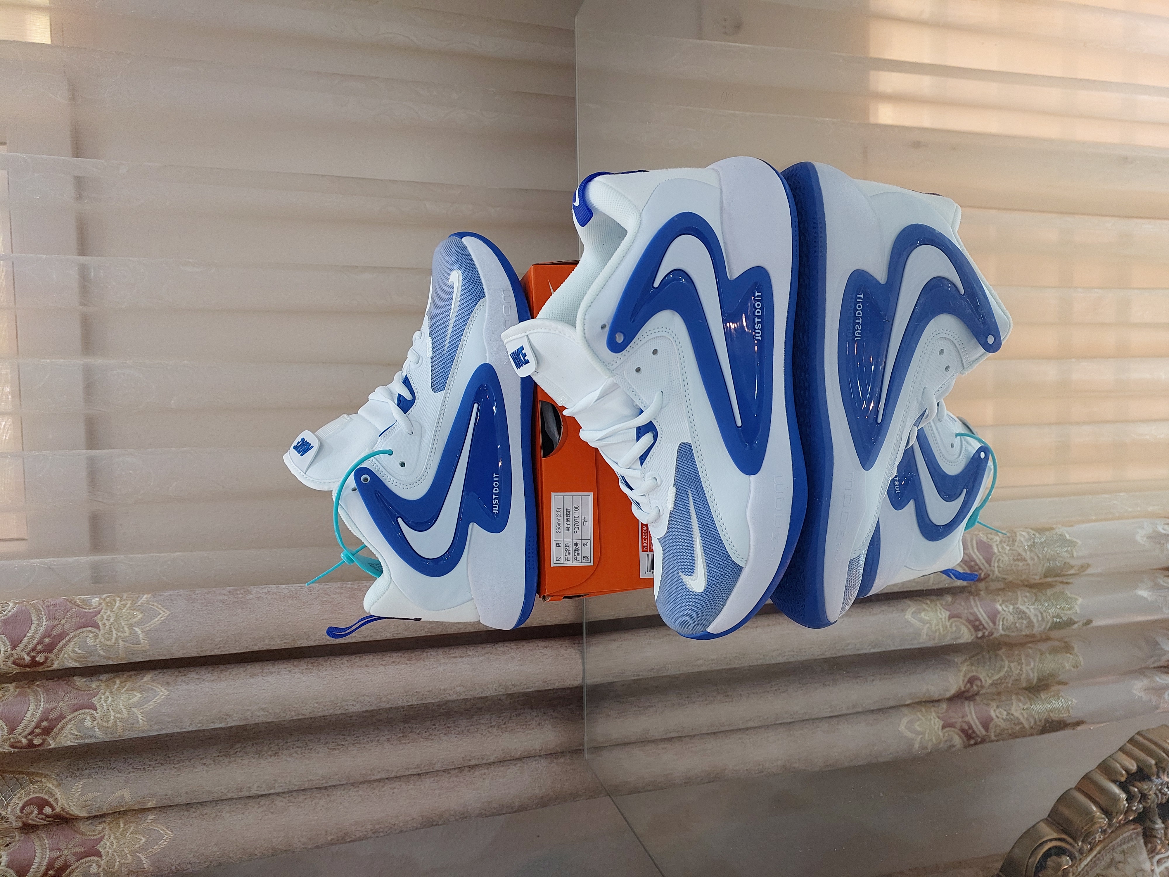 کتونی والیبال بسکتبال هندبال نایک هایپرست2 مستر کوالیتی nike zoom hypersensitivity 2 رنگ سفید آبی