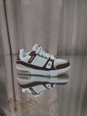 کتونی لویی ویتون ترینر مستر سفیدقهوه ای Louis Vuitton LV Trainer
