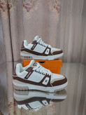 کتونی لویی ویتون ترینر مستر سفیدقهوه ای Louis Vuitton LV Trainer