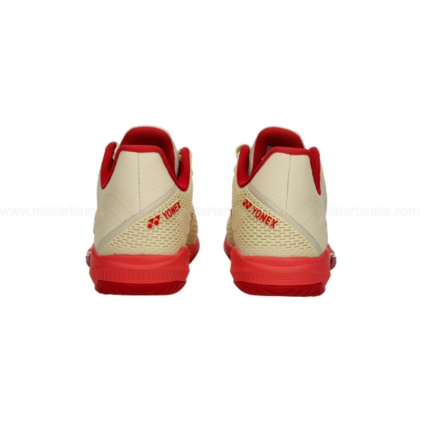 کفش بدمینتون و تنیس و پدل یونکس Yonex Women's and Men's Power Cushion Ad-Accel Sunset Red رنگ کرم قرمز لوگو قرمز