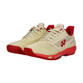 کفش بدمینتون و تنیس و پدل یونکس Yonex Women's and Men's Power Cushion Ad-Accel Sunset Red رنگ کرم قرمز لوگو قرمز