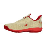 کفش بدمینتون و تنیس و پدل یونکس Yonex Women's and Men's Power Cushion Ad-Accel Sunset Red رنگ کرم قرمز لوگو قرمز