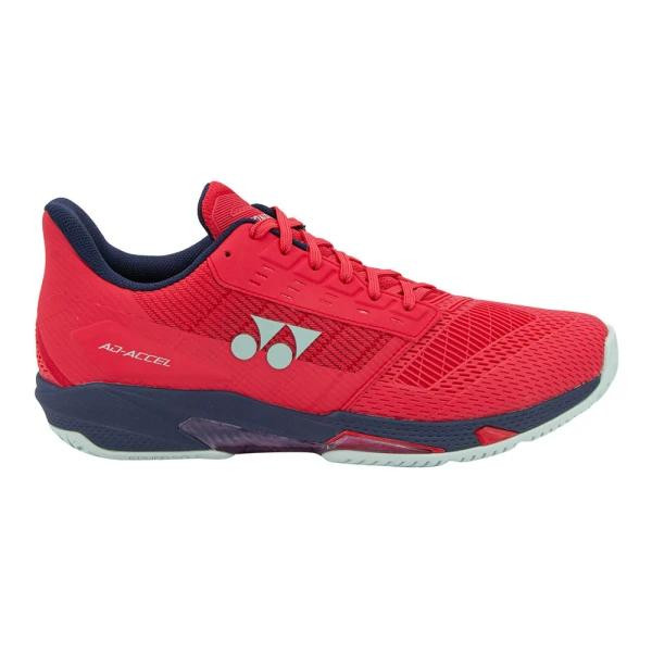 کفش بدمینتون و تنیس یونکس Yonex Women's and Men's Power Cushion Ad-Accel Sunset Red رنگ قرمز سفید