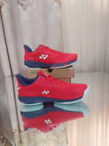 کفش بدمینتون و تنیس یونکس Yonex Women's and Men's Power Cushion Ad-Accel Sunset Red رنگ قرمز سفید