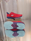 کفش بدمینتون و تنیس یونکس Yonex Women's and Men's Power Cushion Ad-Accel Sunset Red رنگ قرمز سفید