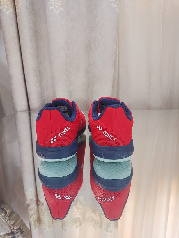 کفش بدمینتون و تنیس یونکس Yonex Women's and Men's Power Cushion Ad-Accel Sunset Red رنگ قرمز سفید