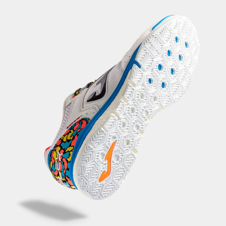 کفش فوتسال جوما تاپ فلکس سایز 40تا 45 JoFutsal shoes Top Flex Rebound 22 indoor white blue