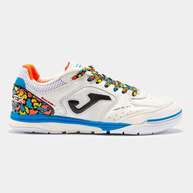 کفش فوتسال جوما تاپ فلکس سایز 40تا 45 JoFutsal shoes Top Flex Rebound 22 indoor white blue