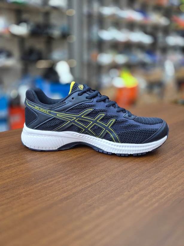 کتونی رانینگ و لایف استایل طرح اسیکس aicix رنگ سورمه ای کف سفید Aicix navy yellow
