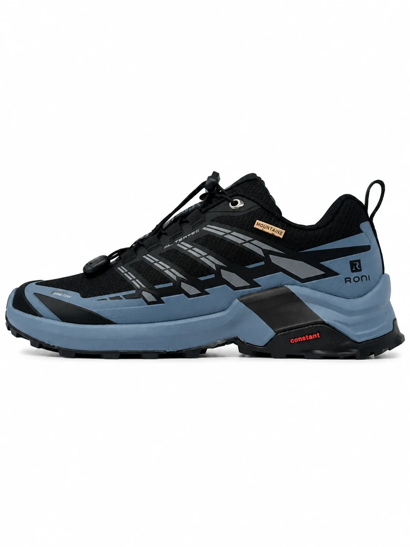 کفش ورزشی اورجینال ایرانر ترکینگ ضدآب رونی D2031 | سورمه ای مشکی  Men's waterproof trekking shoes Roni D2031