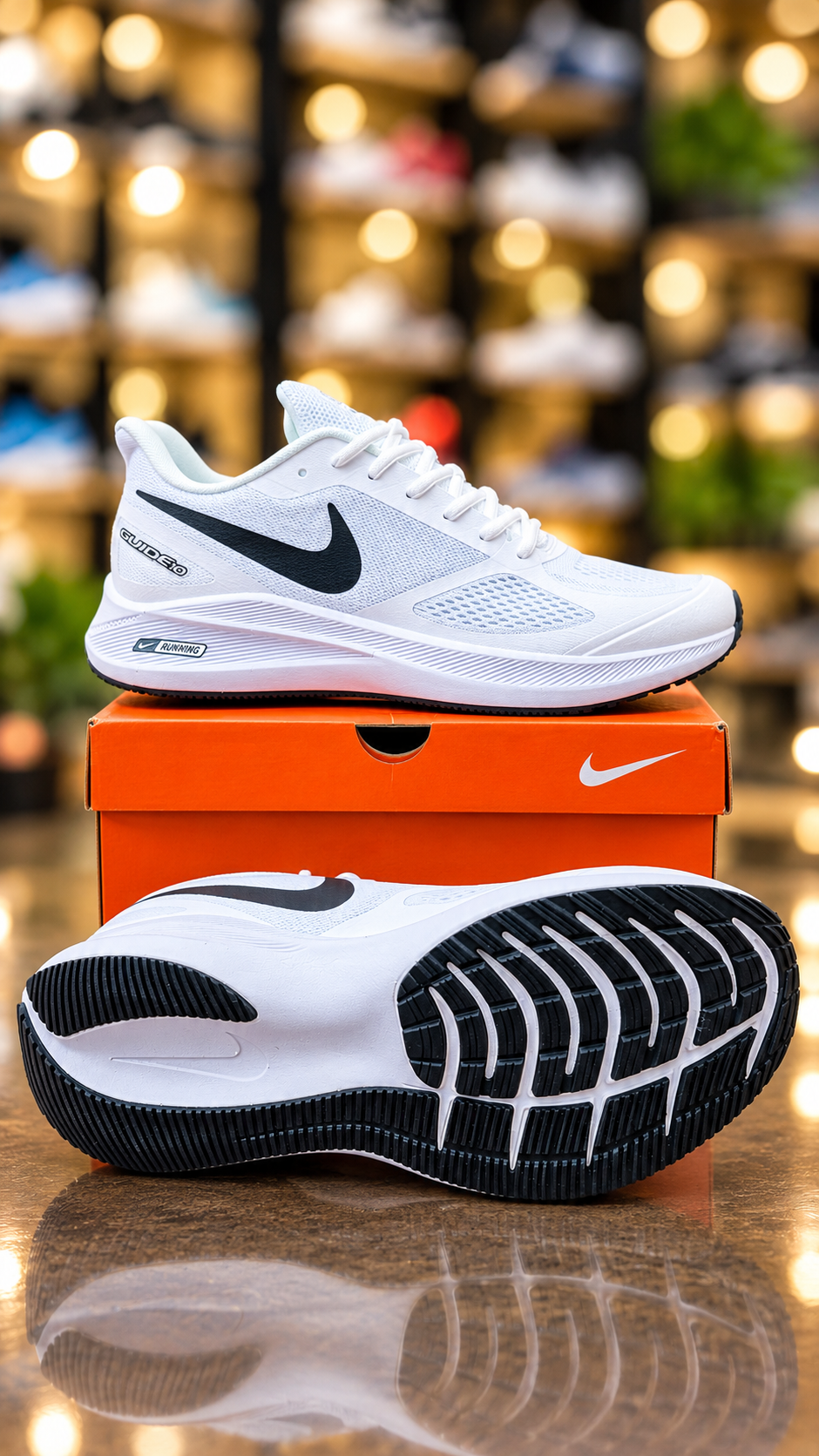 کتونی رانینگ و پیاده روی نایک گاید ۱۰  مستر کوالیتی رنگ سفید   NIKE ZOOM