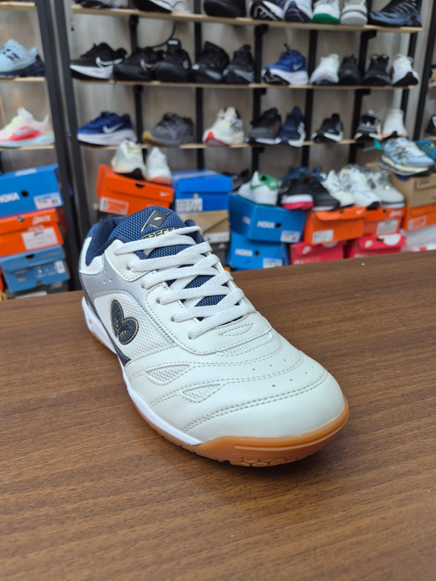 کتونی تنیس باترفلای لزولاین ریفونس رنگ سفید ویتنام رنگ سفید سورمه ای butterfly shoes table tennis price white blacK کتونی بدمینتون