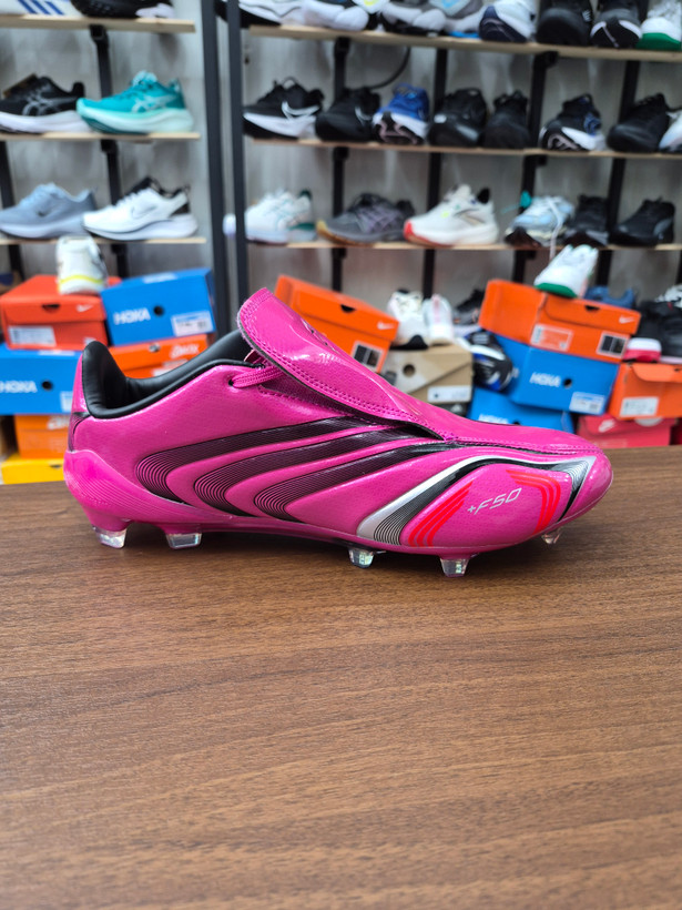 کفش فوتبال استوک دار آدیداس F50 مسی زبونه دار ویتنام Chuteira Campo ADIDAS TUNiT F50 Elite FG Rosa - Preto
