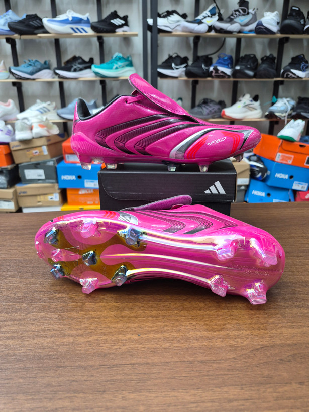کفش فوتبال استوک دار آدیداس F50 مسی زبونه دار ویتنام Chuteira Campo ADIDAS TUNiT F50 Elite FG Rosa - Preto