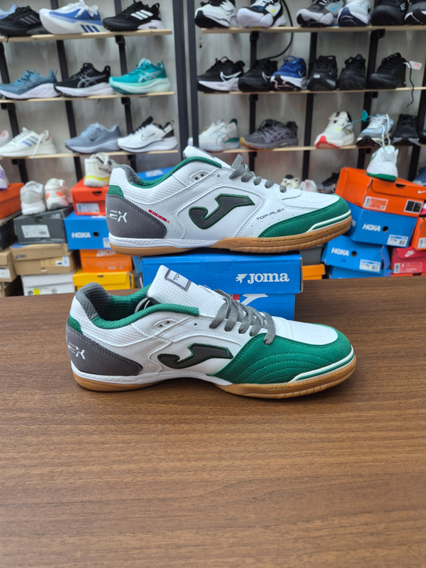 کفش فوتسال جوما تاپ فلکس سایز 40تا 45 JoFutsal shoes Top Flex Rebound 22 indoor white green blue