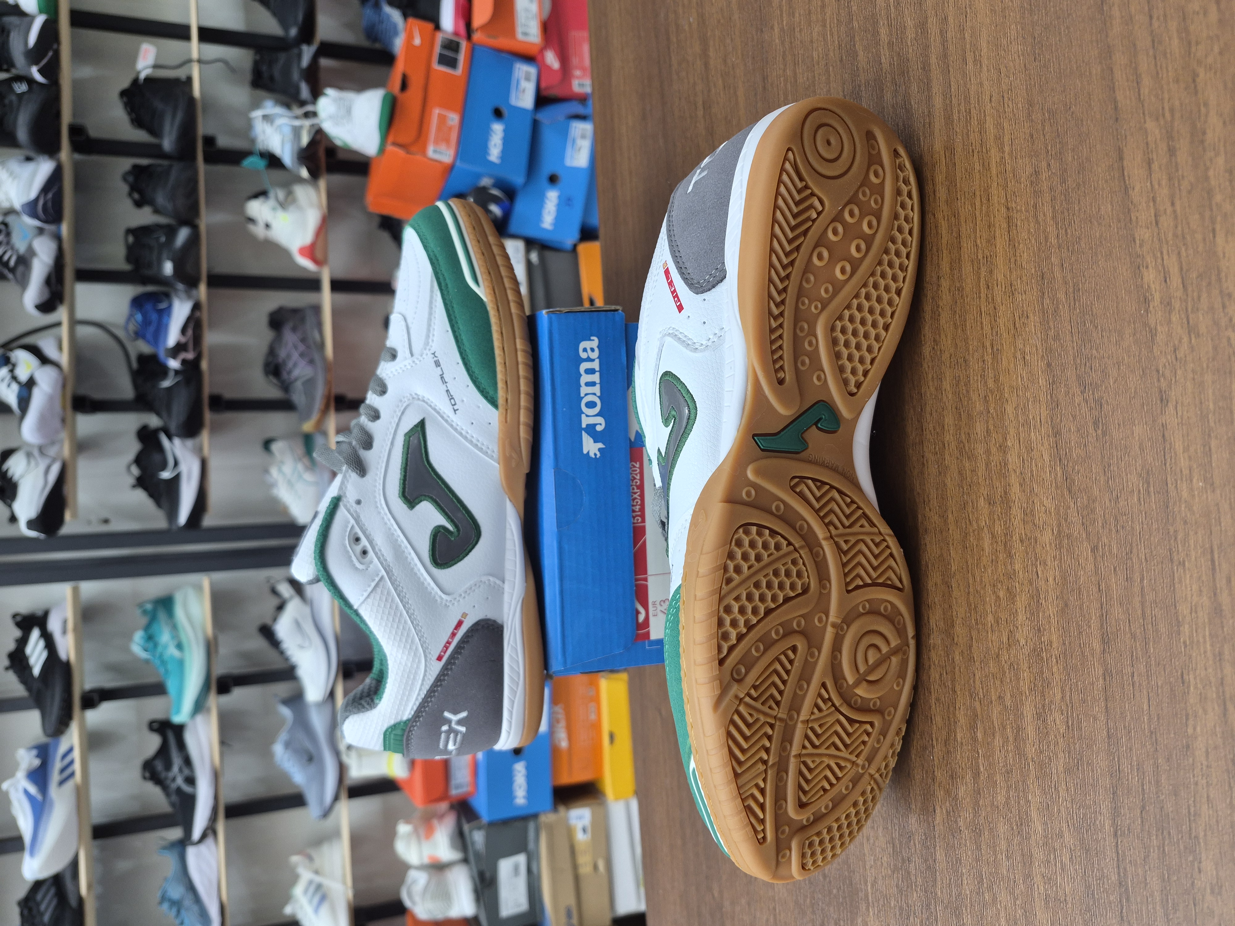 کفش فوتسال جوما تاپ فلکس سایز 40تا 45 JoFutsal shoes Top Flex Rebound 22 indoor white green blue
